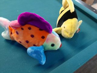 Beanie Buddy Bubbles And Lips The Fish Both With All Tags Its A Little Fishy