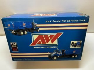 First Gear 1/34 Scale Allied Waste Services Granite Roll Off Refuse Truck Mib