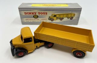 Dinky Toys No.  921 Articulated Lorry - Yellow W/ Red Wheels