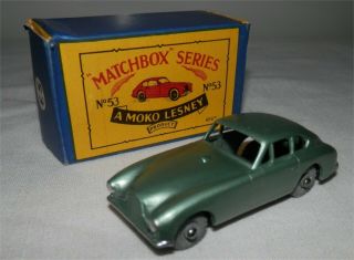 Moko.  1950s.  Matchbox.  Lesney.  53 Aston Martin Metal Wheels.