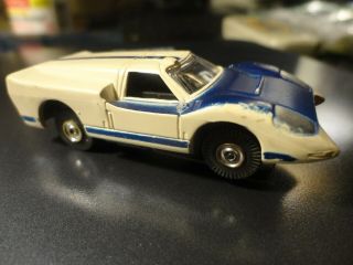 Vintage Aurora Tjet Ho Slot Car White/blue Ford J