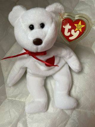 Valentino Ty Beanie Baby With Multiple Tag Errors Rare 1993 Cased