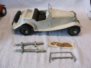 Doepke Model Toys White 15 1/2 In Diecast 1954 Mg Roadster Sports Car