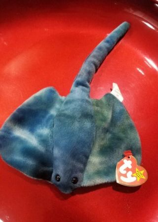 Rare 1st Gen 1995 Sting The Ray Retired Ty Beanie Babies Errors Tag Errors
