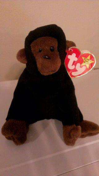 Congo The Gorilla Rare Retired Ty Beanie Baby 1996 And Pvc Style 4160 Facial Er.