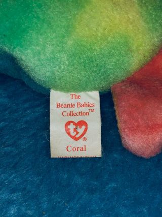 TY BEANIE BABY CORAL FISH COLORS Pre - Owned 3