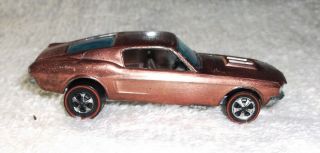 Redline Hot Wheels Hk Copper 1967 Custom Mustang Brown Inter Exc Cond