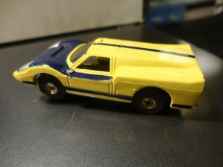 Vintage Aurora Tjet Ho Slot Car Pale Yellow/blue Ford J