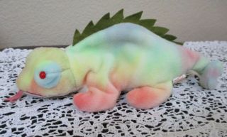 Ty Beanie Baby Iggy With Rainbow Fabric Missing Hang Tag 1997