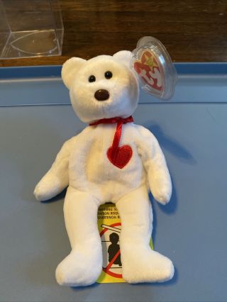 Ty Beanie Baby Valentino The Bear Brown Nose