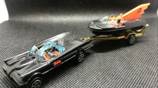 Corgi Juniors Batmobile And Batboat With Trailer Rare And Scarce Great Cond