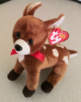 Christmas Baby Reindeer - Rare Hard To Find - Ty Beanie Baby Chestnut Reindeer