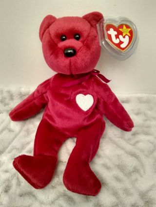Valentina Bear Ty Beanie Baby Plush Toy Tags Retired 1996