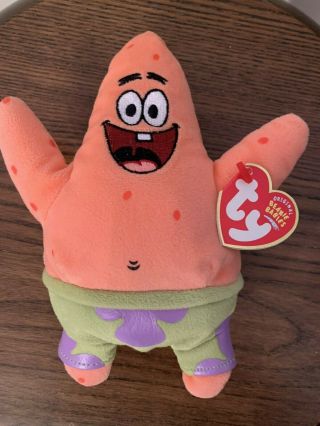Ty Beanie Babies Patrick Star Spongebob Squarepants Plush