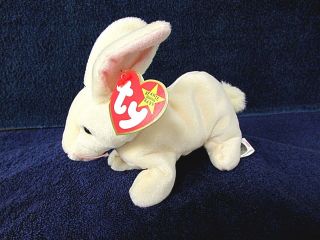 Ty Beanie Babies Toy Nibbler The Rabbit Bunny Retired Ee4