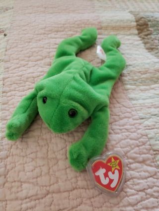 Ty Beanie Baby - Legs The Frog (4th Gen Hang Tag - Mwnmts) Pvc Pellets