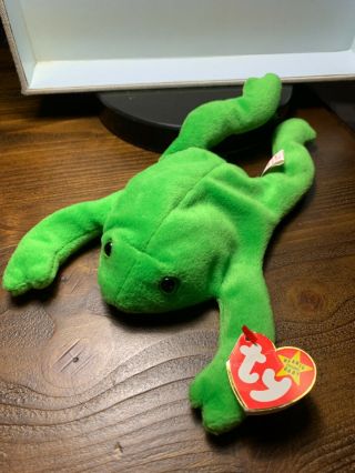 Legs The Frog Ty Beanie Baby 1993 4th / 3rd Gen Germany Tag W/ Errors