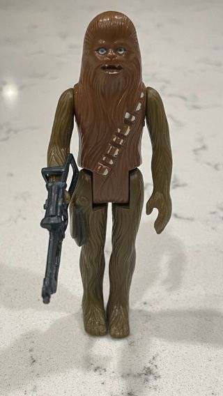 Vintage 1977 Star Wars Chewbacca Action Figure With Blaster