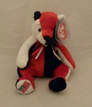 May 29,  2000 Ty Beanie Babies Patriot The Red White Blue Bear W/tags (8 Inch)
