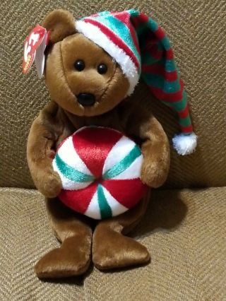 Ty Beanie Baby Yummy The Holiday Bear Stuffed Animal Toy