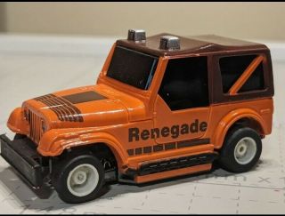Vintage Ho Scale Tyco Orange Jeep Renegade Slot Car