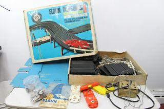 Vintage Eldon Over And Under 8 Road Race Set Slot Car Racing Toy