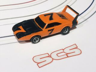 Aurora Afx Orange 7 Dodge Daytona Charger Ho Slot Car