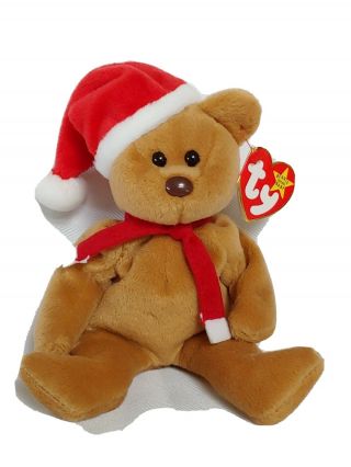 Rare - 1997 Teddy The Holiday Bear Ty Beanie Baby/babies Mwmt