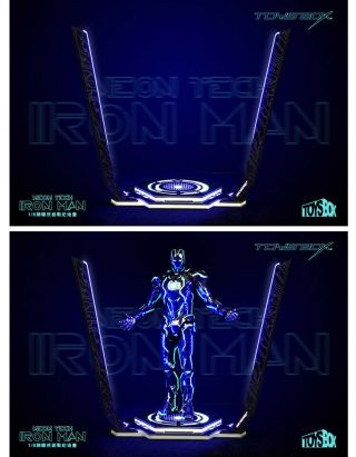 Toy - Box 1/6 Iron Man Tron Platform Base Model With Led Light Fit 12  Figure
