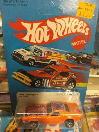 Hot Wheels Dixie Challenger With Flag Tampo Black Wall
