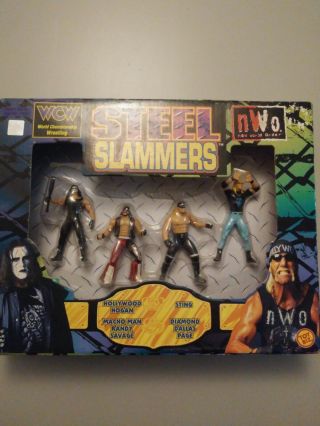 1998 Nwo Steel Slammers Wrestling Set Hollywood Hogan Macho Man Sting Ddp