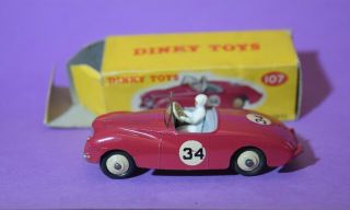 Dinky Toys 107 Sunbeam Alpine Sports Car In Maroon With Box