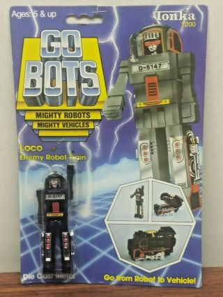 Vintage Gobots Loco 05 Renegade Robot Train Go - Bots Tonka 1983 On Card