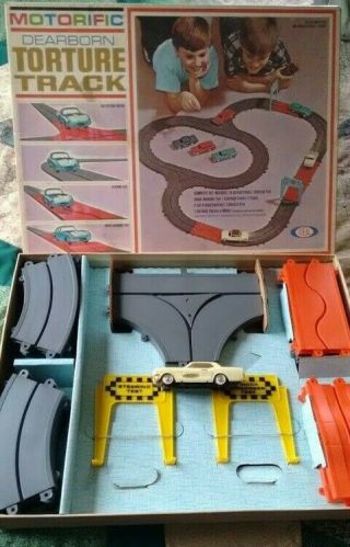 Ideal Motorific Dearborn Torture Track Set Complete With Mustang Car Tests 1965