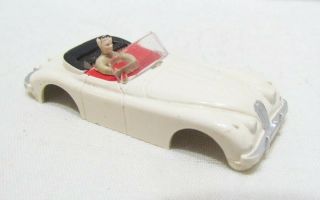 Aurora Vibrator Jaguar Convertible Ho Scale Slot Car Body Vintage White 1960 