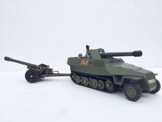 Britains Deetail German Hanomag Half Track Car Cannon Pak40 Anti Tank Gun 1/32