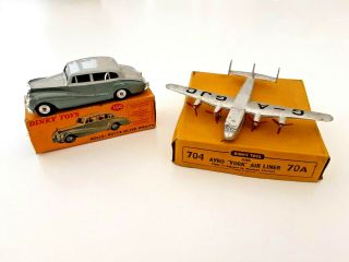 Boxed Dinky Rolls - Royce Silver Wraith No.  150 & 704 Avro York Air Liner 70a