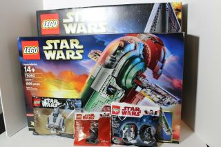 Lego Star Wars Ucs Slave I,  Ucs Tie Fighter,  And Three Polybags Nisb Retired
