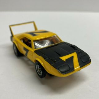 Aurora/afx Slot Car Dodge Charger Daytona Yellow 7 Manufactured In1971 -