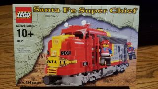 Vintage 2002 Retired Lego 10020 Santa Fe Chief Train Nib