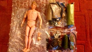 Vintage Palitoy Action Man With Various Clothes Equipment Accessories Bundle