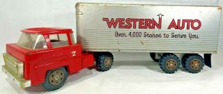 Marx Toys Western Auto Semi Truck With Trailer