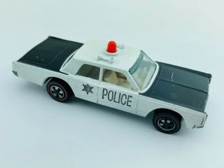 Hot Wheels Redline Police Cruiser Black White Int Vg/ex Opaque Dome