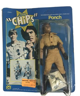 Vintage 1977 Mego Chips California Highway Patrol Ponch 8” Police Figure