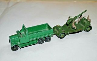 1940’s Meccano Dinky Toys 151b Six Wheeled Covered Wagon & Aircraft Gun Army