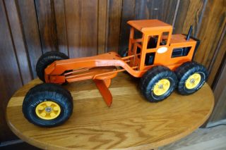 Vintage Tonka Toys Orange Farm Plow Metal Tractor