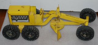 Vintage Structo Construction Company Road Grader Yellow Metal Toy Vehicle