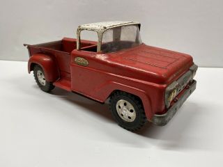 Vintage 1958 Tonka Toys Pressed Steel Red Sportsman Pickup Truck