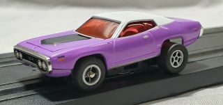 Auto World X Traction Purple / White Plymouth Gtx Ho Slot Car