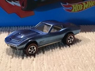 Hot Wheels Redlines 1968 Custom Corvette Ice Blue Usa